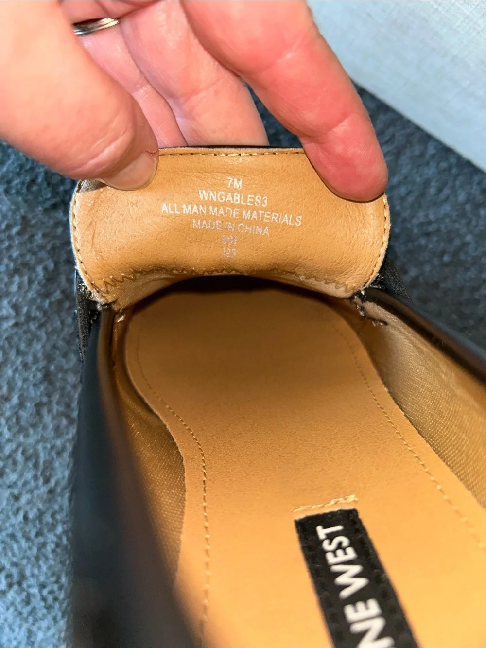Nine West Black Loafers with Gold Chain Accent